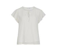 Vila Viedee C/S V-Cuello Top/LC Blusa de Manga Corta, Blanco Nieve, 36 Mujeres