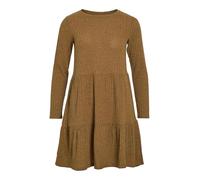 Vila Vielita L/S Short Dress Vestido, marrón, S Mujeres