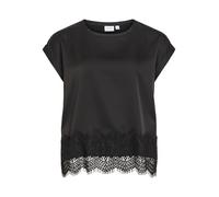 Vila Viellette S/S Full Satin Lace Top-Noos Variety, Black Beauty, Talla 18