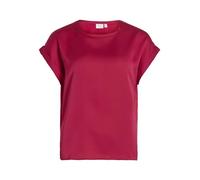 Vila Viellette S/S Satin Top-Noos Blusa de Manga Corta, Cereza, 42 Mujeres