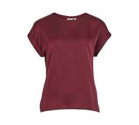 Vila Viellette S/S Satin Top-Noos Blusa de Manga Corta, Rojo Oscuro, 36 Mujeres
