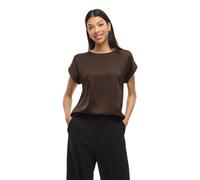 Vila Viellette S/S Satin Top - Noos, marrón (Coffee Bean), 38