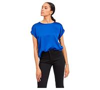 Vila Viellette S/S Satin Top/Su-Noos Camiseta, Color Azul, 44 Mujeres