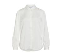 Vila VIELLETTE Satin L/S Shirt/SU-Noos Blusas, Blanco Nieve, 40 para Mujer