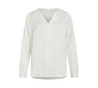 Vila Viellette V-Neck L/S - Camiseta de satén - Noos, Blanco Nieve., 36