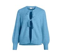 Vila Viellie L/S Bow Knit Top/R, Azul Claro, M Mujeres