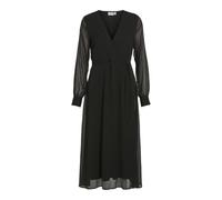 Vila Vifalia V-Neck L/S Midi Dress-Noos Vestido, Negro, 40 Mujeres