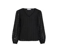Vila Viferya V-Neck L/S Top/R/BF, Negro (Black Beauty), S para Mujer