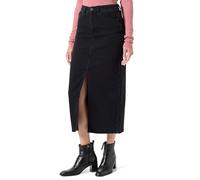 Vila Vijaf HW Midi Skirt-Noos Falda Vaquera, Black Denim/Detail:Wash Vila-221, 36 Mujeres