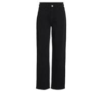 Vila Vikelly Jaf HW Straight Jeans-Noos, Black Denim/Detail:vil 221, 44W x 32L Mujeres