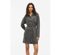 Vila Vikiki L/S Denim Shirt Dress Dgd 34 Gris