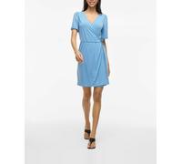 Vila Vila - Vestido corto de escote pico cruzado. Azul claro Talla 36