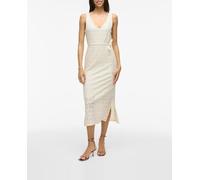 Vila Viamalina V-Neck S/L Midi Dress/PB, Abedul, M Mujeres