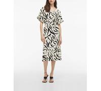 Vila Vila - Vestido midi estampado. Beige Talla 44