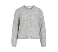 Vila Vilory - Cárdigan de Punto con Cuello Redondo L/S para Mujer, Color Gris Claro, Talla M, Mezcla de Gris Claro, M
