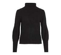 Vila Vilou New Cuello Redondo L/S Knit Top/Vol Suéter, Negro, L para Mujer