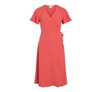 Vila Vilovie S/S Wrap Midi Dress-Noos, Paprika, 42 Mujeres