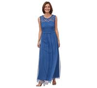 Vila Vilynnea Maxi Dress-Vestido de Noos, Azul Federal/Detalle: elástico, 36 para Mujer