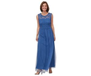 Vila Vilynnea Maxi Dress-Vestido de Noos, Azul Federal/Detalle: elástico, 42 para Mujer