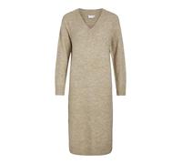 Vila Vima V-Neck L/S Knit Dress-Noos Vestido, Melange Natural, S Mujeres