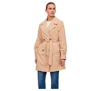 Vila Gabardina de mujer corta solapa ancha. Beige 42