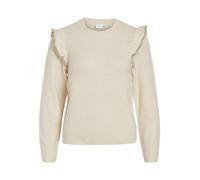 Vila Vinanzy L/S O-Neck Flounce Knit Top/BF, Abedul, XS para Mujer