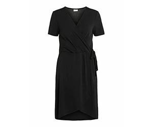 Vila Vinayeli S/S Noos-Rodillera Envolvente Vestido, Negro, S para Mujer