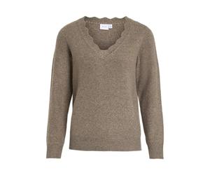 Vila Vinikolina Noos - Camiseta de Punto con Cuello en V L/S, Halcón, S