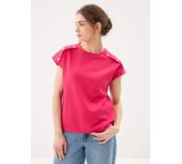 Vila Vinorata O-Neck C/S Button Detail Top S Rosa