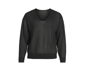 Vila Vinovy L/S V-Neck Rev Knit Top-Noos, Negro (Black Beauty), XL para Mujer