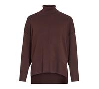Vila Jersey de Punto para Mujer con Cuello Alto, marrón (Coffee Bean), XL