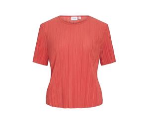 Vila Viplisa O-Neck S/S Top - Noos, Paprika, XL