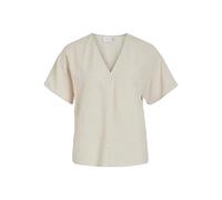 Vila Viprisilla V-Neck S/S Top Camiseta, Super Light Natural Melan, 38 Mujeres