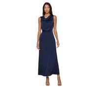 Vila Viravenna Waterfall S/L Maxi Dress-Noos Vestido, Azul Marino, 40 para Mujer