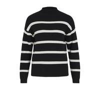 Vila Viril-Camiseta de Punto (Talla L/S) Jersey, Negro/Rayas: Alyssum Blanco, XXL para Mujer