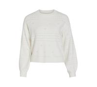Vila Viril L/S O-Neck Pointelle Knit Top-Noos, White Alyssum, XXL para Mujer