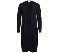 VILA VIRIL Long L/S Knit Cardigan - Noos, Suéter cárdigan Mujer, Total Eclipse/Detail:Melange,