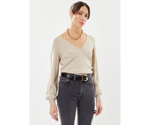 Vila Viril Rev V-Neck L/S Knit Top - Noos M Beige