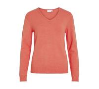 Vila Viril V-Neck L/S Knit Top-Noos, Coral, S para Mujer
