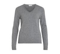 Vila Viril V-Neck L/S Knit Top-Noos Jersey de Punto, Color Gris, M para Mujer