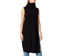 Vila VIRIL Long S/L Knit Vest-Noos Vestido, Negro, M para Mujer