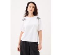 Vila Viselsa O-Neck S/S Pearl T-Shirt L Blanco