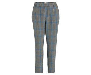 Vila Vivarone Pattern HW Slim Pant-Noos Pantalones de Tela, Abedul/Cuadros: Negro/Azul Lapis, 36 para Mujer