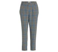 Vila Vivarone Pattern HW Slim Pant-Noos Pantalones de Tela, Abedul/Cuadros: Negro/Azul Lapis, 40 para Mujer