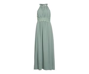 Vila Women's VIMILINA Maxi SU-Noos Dress, Green Milieu/Detail:Elastic, 34, Verde Milieu/Detalle: elástico, 36
