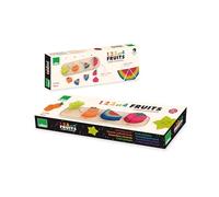 VILAC 7424 - Puzzles (1, 2, 3 y 4 frutas, 1 soporte de madera + 10 piezas de madera para empotrar, juegos de despertar para niños de madera, juguete para niños a partir de 18 meses