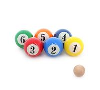 Vilac 4072 - Bolas de billar de madera maciza lacada - 6 bolas numeradas de 1 a 6 - Cochonnet & Bolsa de algodón - Dirección, concentración y juego en familia - Idea de regalo para niños a partir de 5