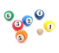 Vilac 4072 - Bolas de billar de madera maciza lacada - 6 bolas numeradas de 1 a 6 - Cochonnet & Bolsa de algodón - Dirección, concentración y juego en familia - Idea de regalo para niños a partir de 5