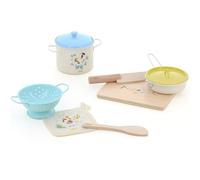 Vilac 8181 - Placa para cocina, diseño de madera y metal, cuchillo, estufa, colador, espátulas - Juego de rol y motricidad - Inspiración Montessori - Regalo Dinette desde 3 años