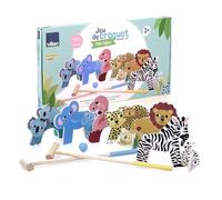 Vilac Croquet pequeño Safari Michelle Carlslund Aire Libre-6 Arcos Animales 6 cuñas de Colores Bolas 2 mazos Juegos de Despertar Madera-Juguete para niños a Partir de 3 años-8572 (8572)